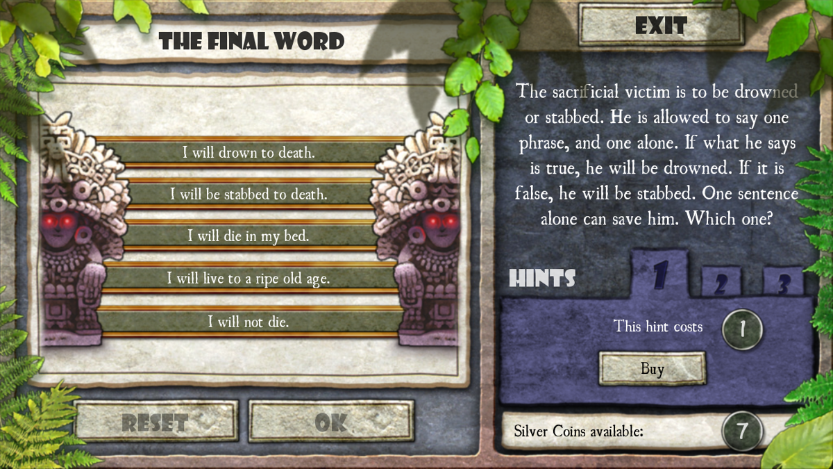 Eden's Quest: The Hunt for Akua (Windows) screenshot: Logic conundrum
