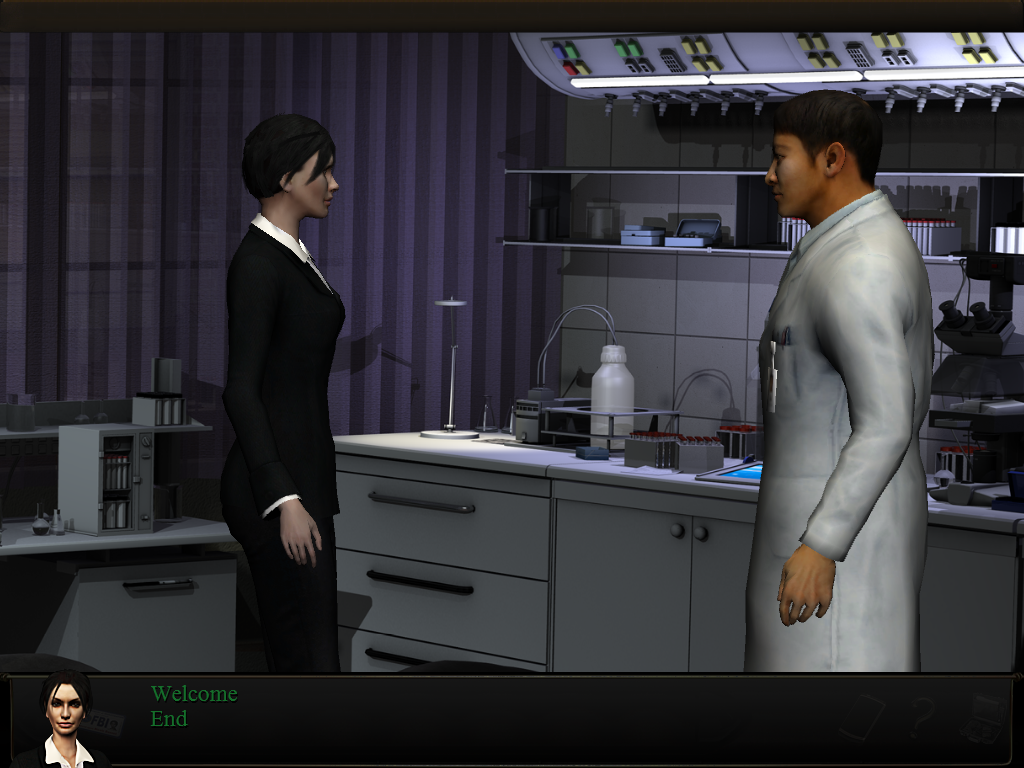 Art of Murder: Cards of Destiny (Windows) screenshot: Conversation with Wang