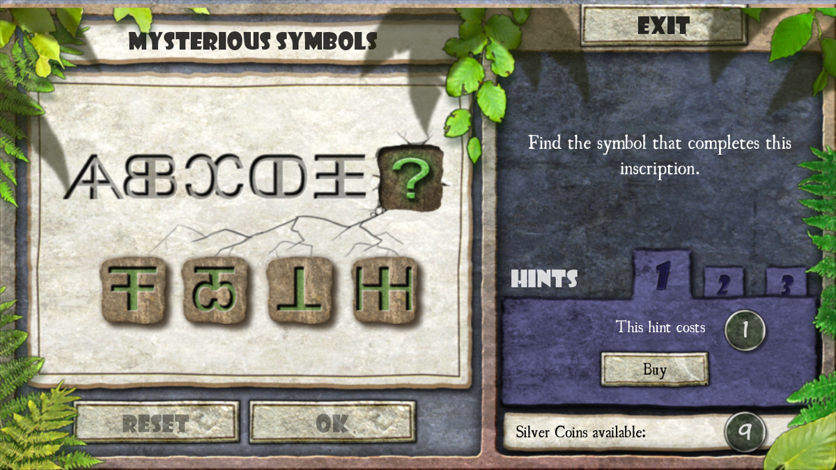 Eden's Quest: The Hunt for Akua (Windows) screenshot: Symbols puzzle