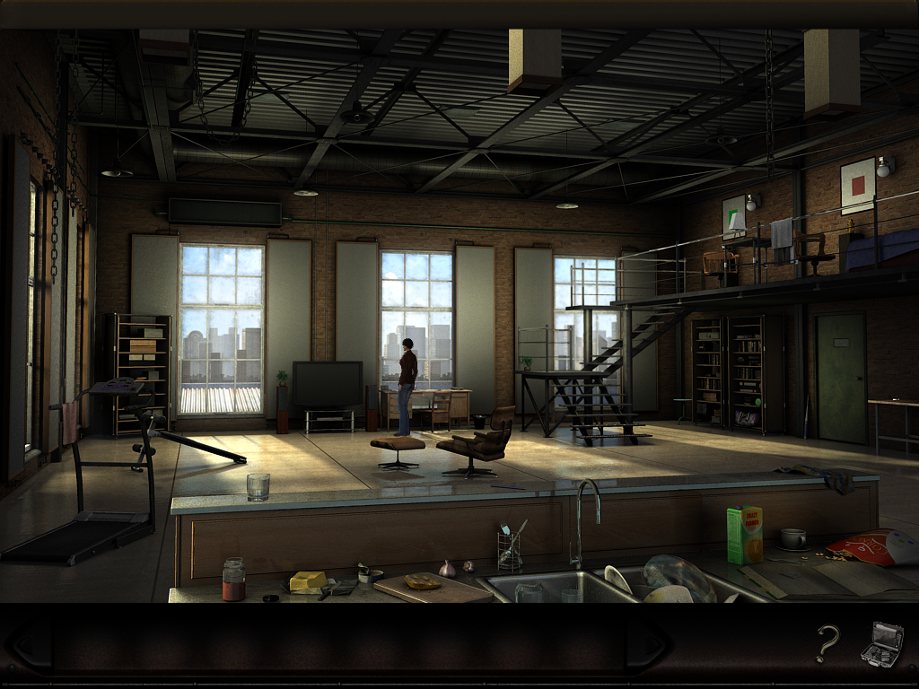 Art of Murder: Cards of Destiny (Windows) screenshot: Opening screen: Nicole's flat