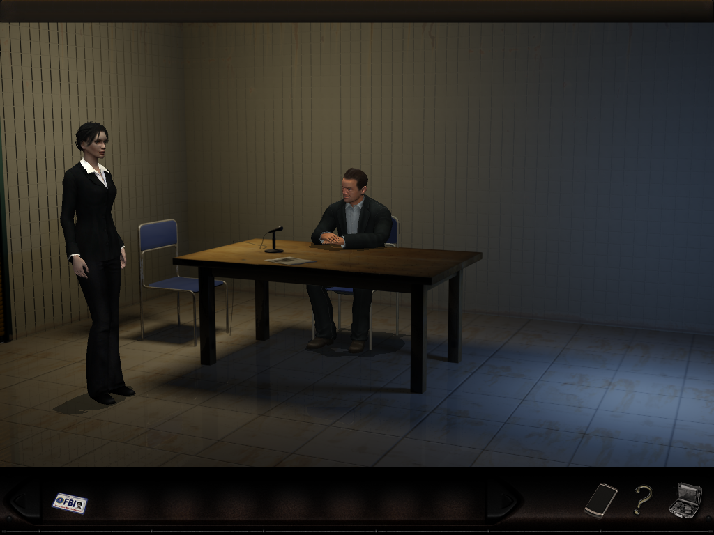 Art of Murder: Cards of Destiny (Windows) screenshot: Interrogating Rowling, a journalist