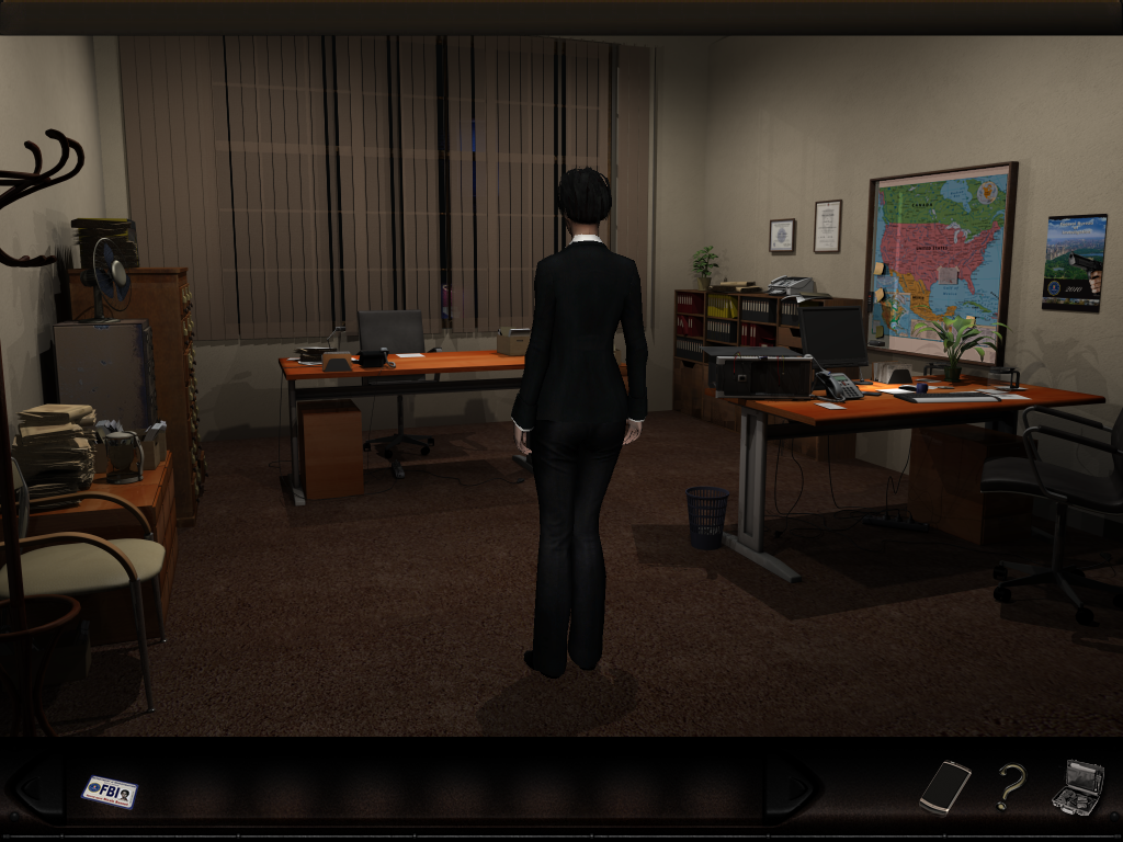 Art of Murder: Cards of Destiny (Windows) screenshot: Nicole's office in the FBI building