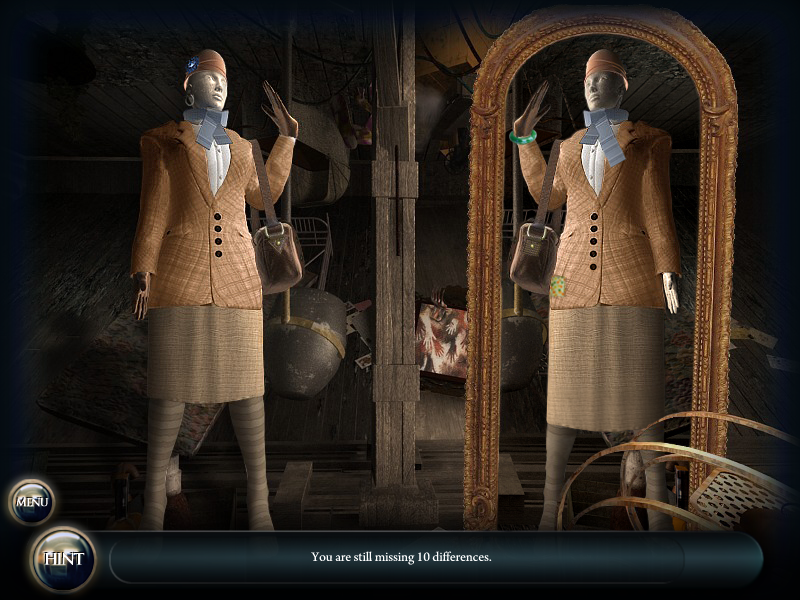 Doors of the Mind: Inner Mysteries (Windows) screenshot: Spot-the-differences game with the manequin