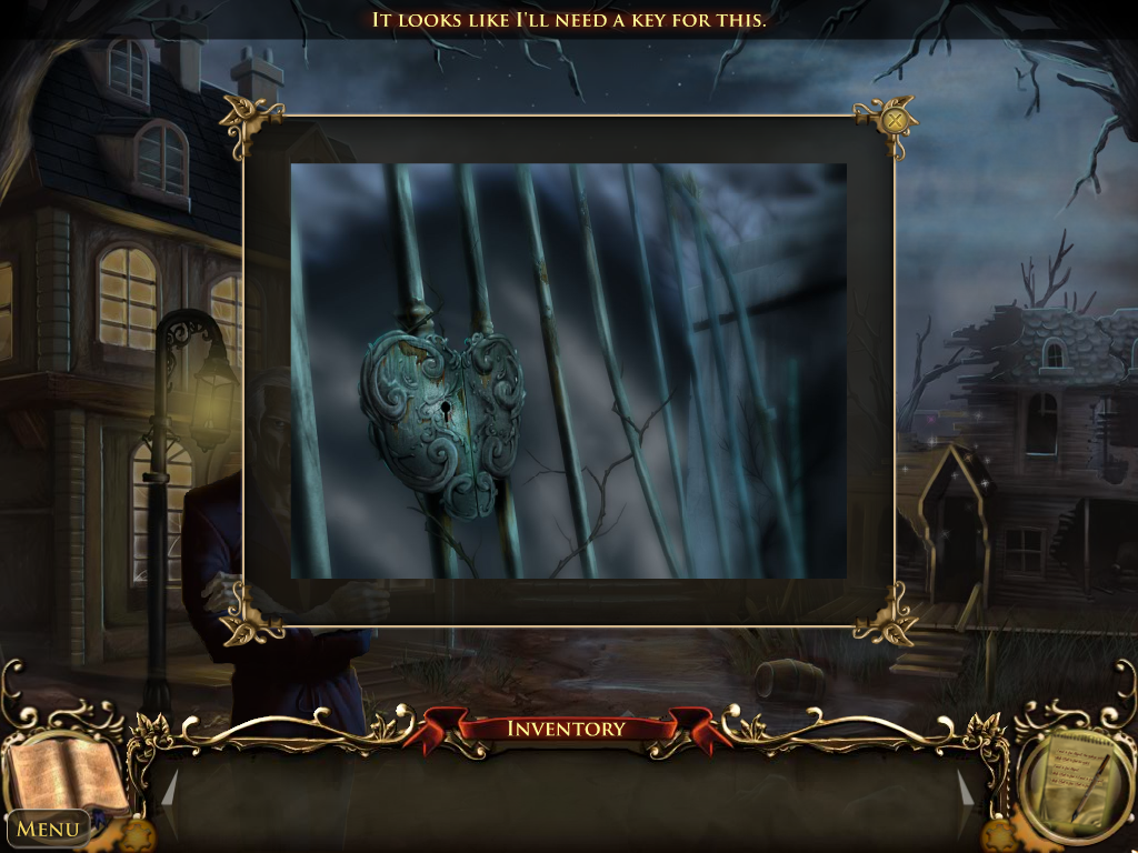 Nightfall Mysteries: Curse of the Opera (Windows) screenshot: Locked gates