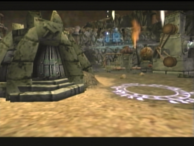 Goblin Commander: Unleash the Horde (Xbox) screenshot: Close view of ClanShrine with Grommel beginning to spawn