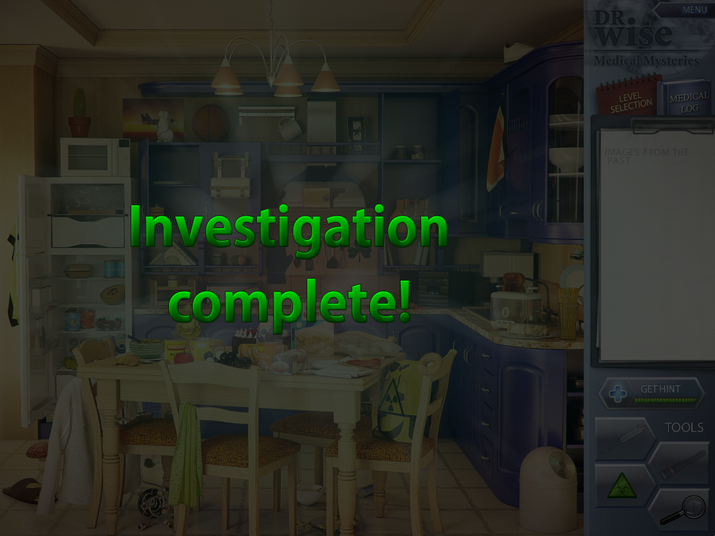 Dr. Wise: Medical Mysteries (Windows) screenshot: Investigation complete