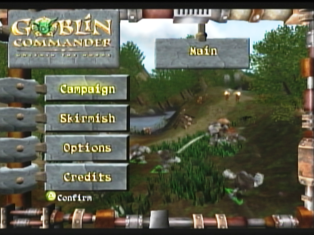 Goblin Commander: Unleash the Horde (Xbox) screenshot: Main menu