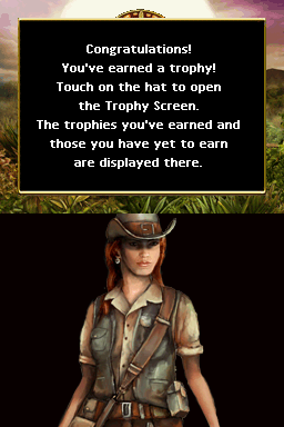 Joan Jade and the Gates of Xibalba (Nintendo DS) screenshot: I earned a trophy
