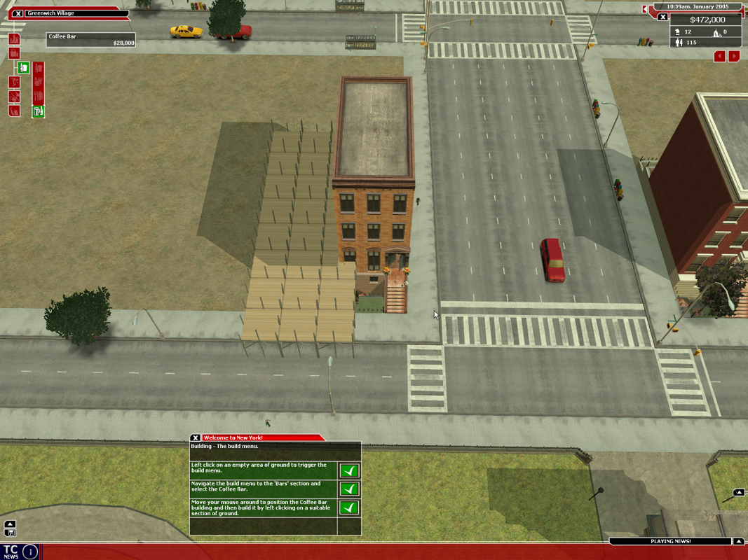 Tycoon City: New York (Windows) screenshot: Construction underway.