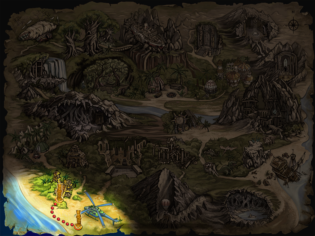 Sarah Maribu and the Lost World (Windows) screenshot: Island map