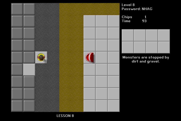 Tile World (Windows) screenshot: Chip's Challenge - Monster