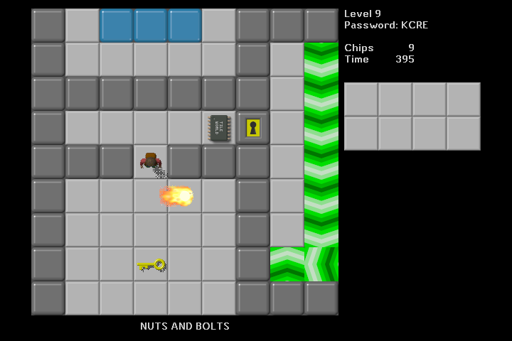Tile World (Windows) screenshot: Chip's Challenge - Nuts and Bolts