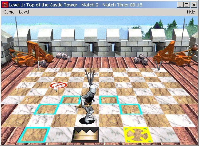 Knight Moves (Windows) screenshot: Another objective is to collect the swords in right order