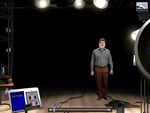 Steven Spielberg's Director's Chair (Windows 3.x) screenshot: Meeting the director of photography.