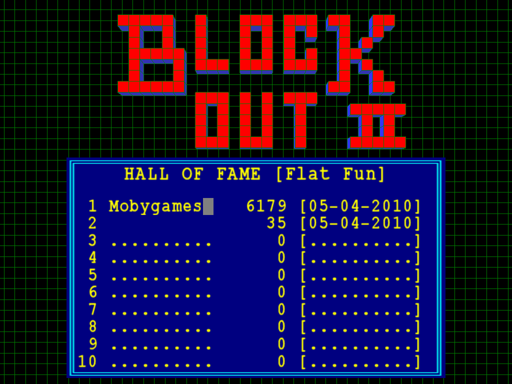 BlockOut II (Windows) screenshot: Score table