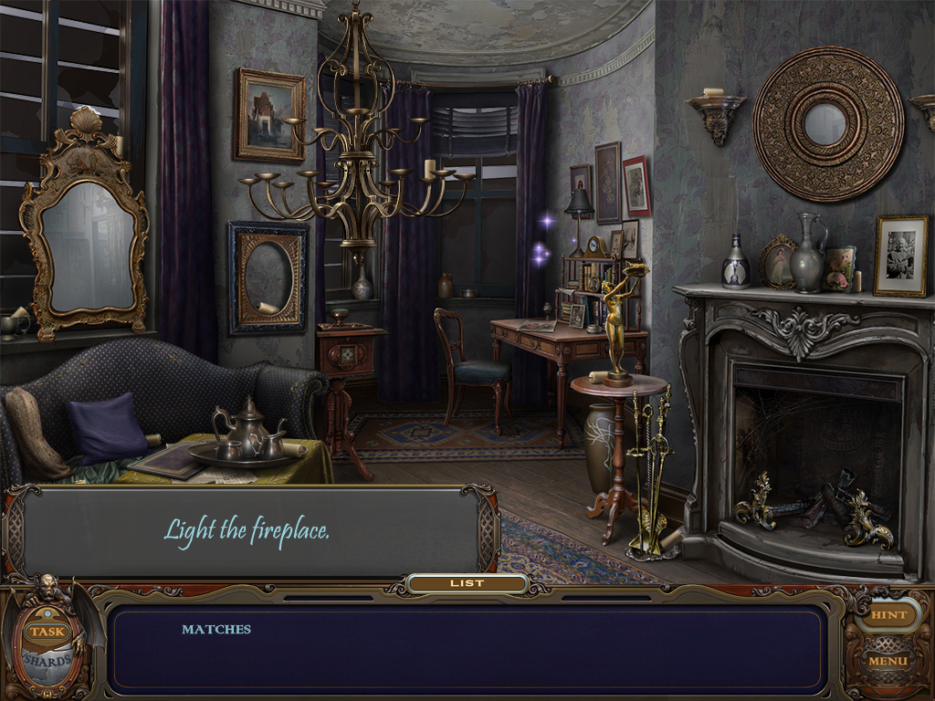 Haunted Manor: Lord of Mirrors (Windows) screenshot: Living room