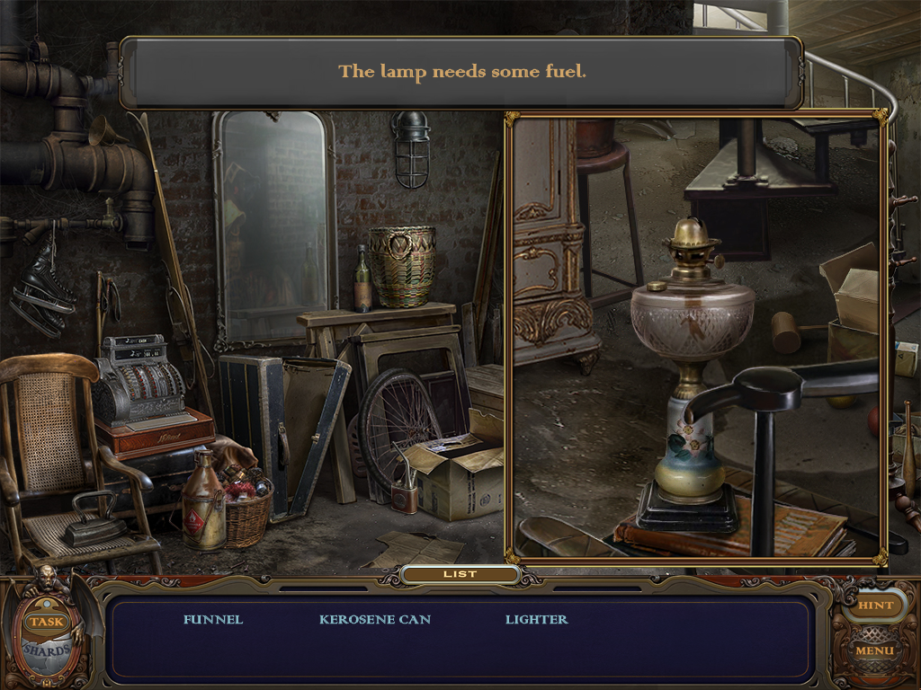 Haunted Manor: Lord of Mirrors (Windows) screenshot: Kerosene lamp