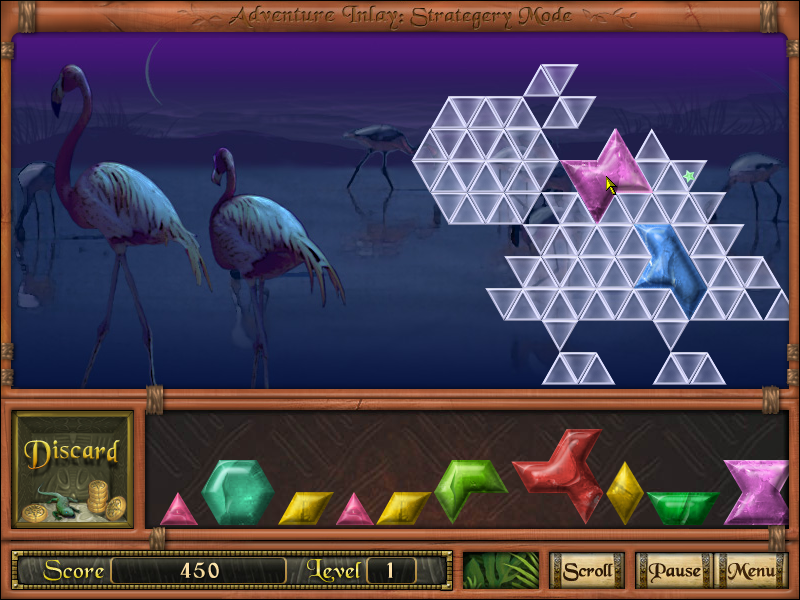 Adventure Inlay (Windows) screenshot: The Strategery mode initially seems the same but is actually dangerous