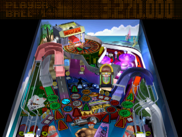 True Pinball (PlayStation) screenshot: Babewatch 3D mode - Top
