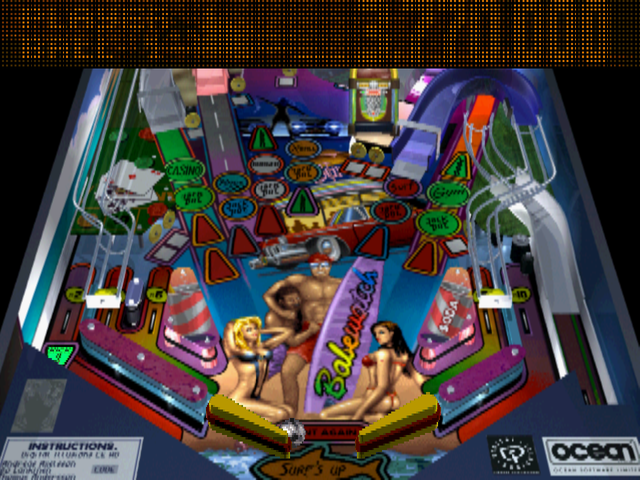 True Pinball (PlayStation) screenshot: Babewatch 3D mode - Bottom