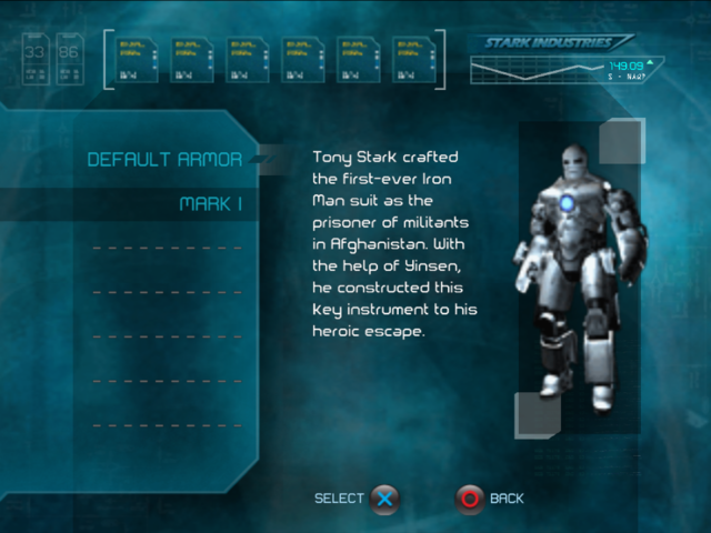 Iron Man (PlayStation 2) screenshot: Armor