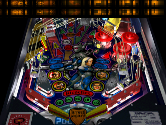True Pinball (PlayStation) screenshot: Law & Justice 3D mode - Bottom