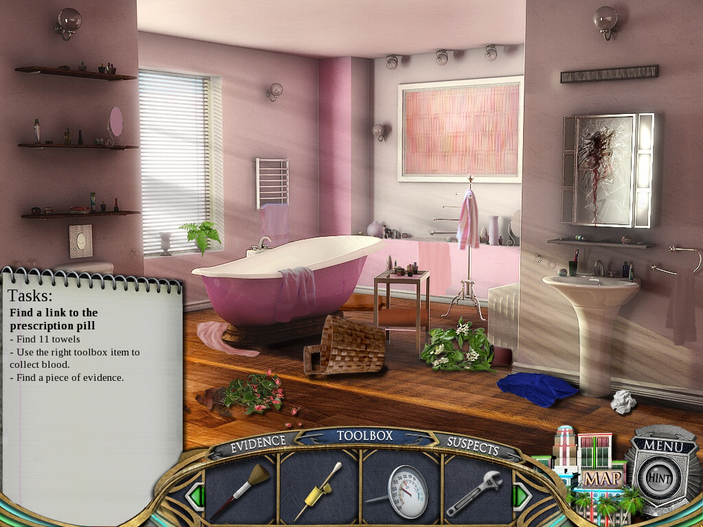 Real Detectives: Murder in Miami (Windows) screenshot: Bathroom