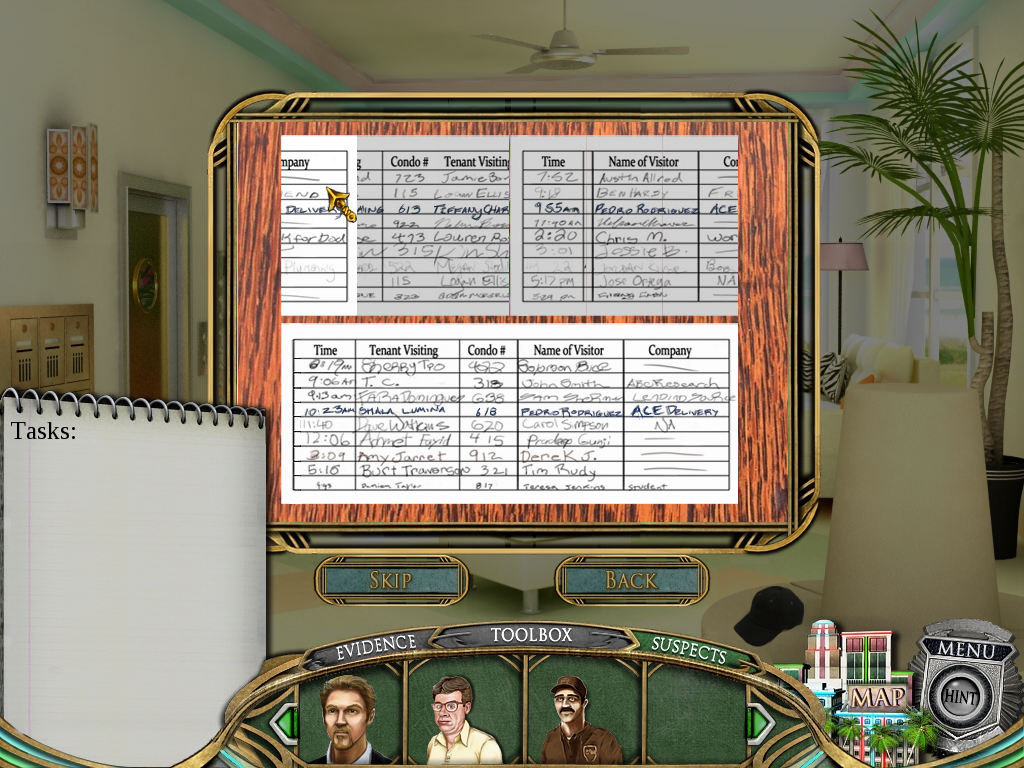 Real Detectives: Murder in Miami (Windows) screenshot: Assembling the note.