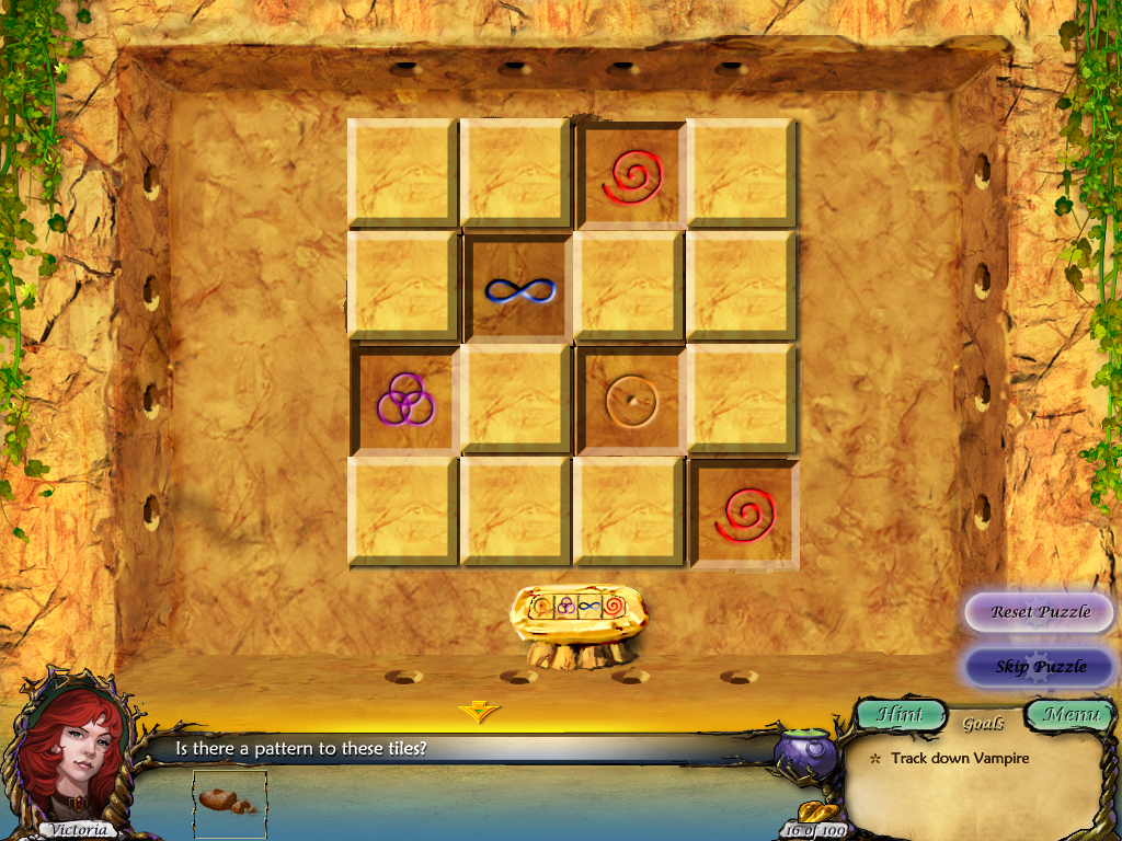 Love & Death: Bitten (Windows) screenshot: Grid puzzle