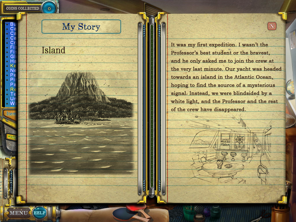 Pathfinders: Lost at Sea (Windows) screenshot: Journal