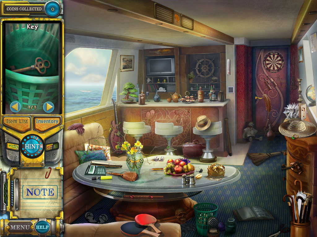 Pathfinders: Lost at Sea (Windows) screenshot: Using a key to unlock the drawer.
