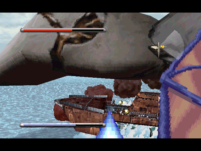 Panzer Dragoon (Windows) screenshot: That's one heck of a boss for the first level !