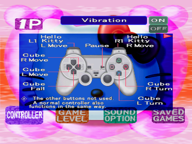 Hello Kitty's Cube Frenzy (PlayStation) screenshot: Controls