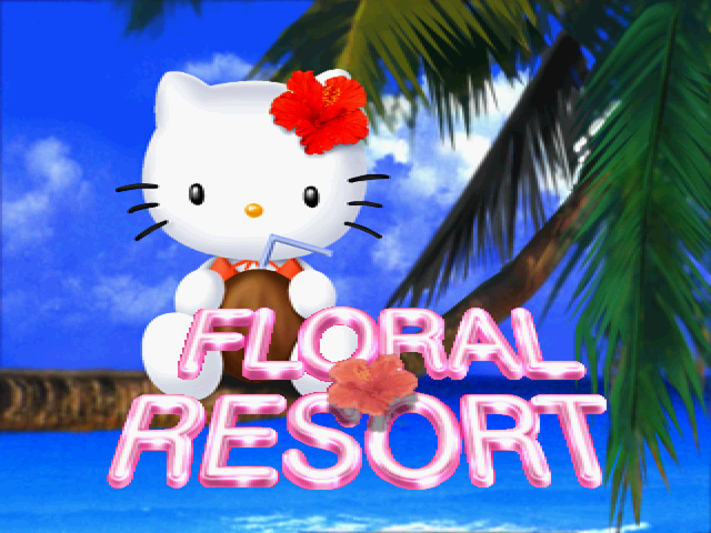 Hello Kitty's Cube Frenzy (PlayStation) screenshot: Floral Resort title screen