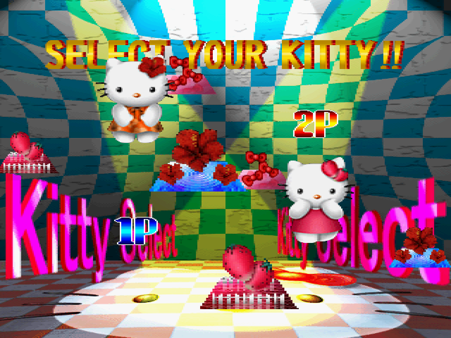 Hello Kitty's Cube Frenzy (PlayStation) screenshot: Choosing the characters.