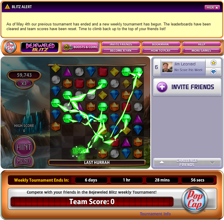 Bejeweled: Blitz (Browser) screenshot: Kinda like this