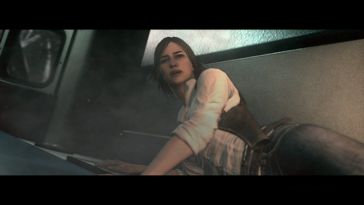 The Evil Within: The Assignment (Windows) screenshot: Juli Kidman comes to after the car crash