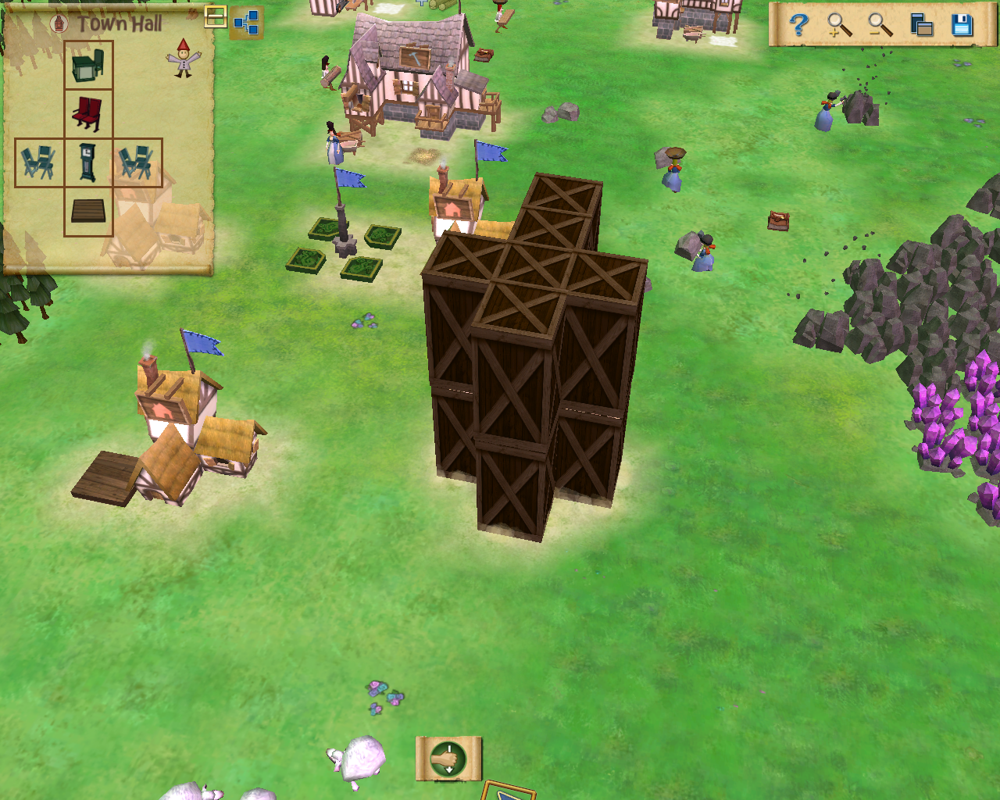A Kingdom for Keflings (Windows) screenshot: Construction time
