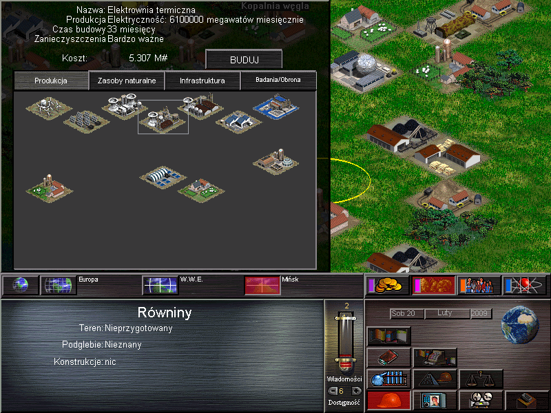 The 3rd Millennium (Windows) screenshot: Building options