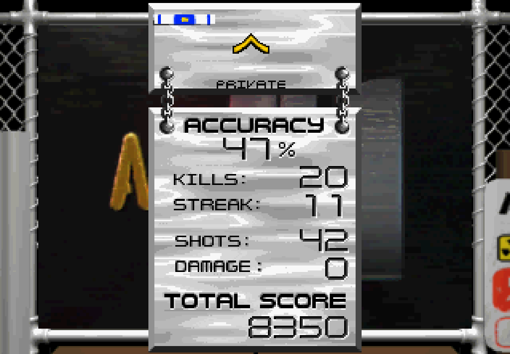 Area 51 (SEGA Saturn) screenshot: Statistic