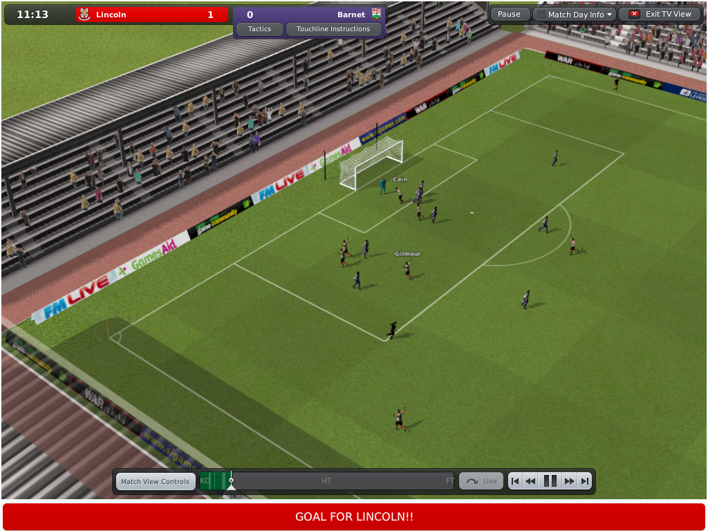 Football Manager 2010 (Windows) screenshot: GOAL!!!