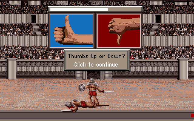 Centurion: Defender of Rome (DOS) screenshot: Mercy or Death?