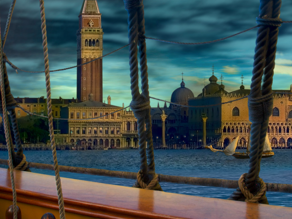 It's All About Masks (Windows) screenshot: Arriving in Venice.