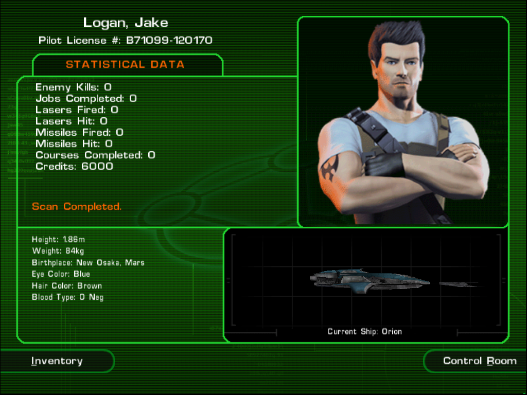 Tachyon: The Fringe (Windows) screenshot: Jake Logan, protagonist
