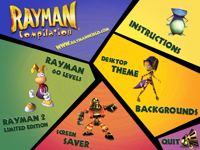 Rayman Compilation (Windows) screenshot: Compilation main menu