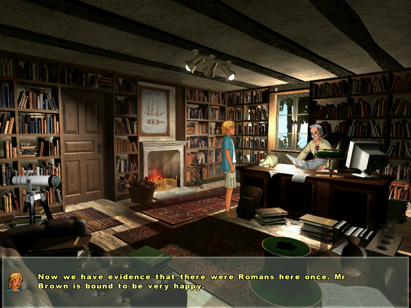 The Famous Five: Dangerous Discovery (Windows) screenshot: In uncle Quentin's study