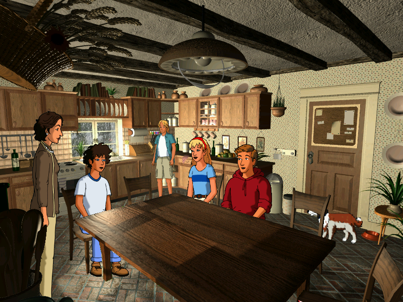 The Famous Five: Dangerous Discovery (Windows) screenshot: In the kitchen with aunt Fanny