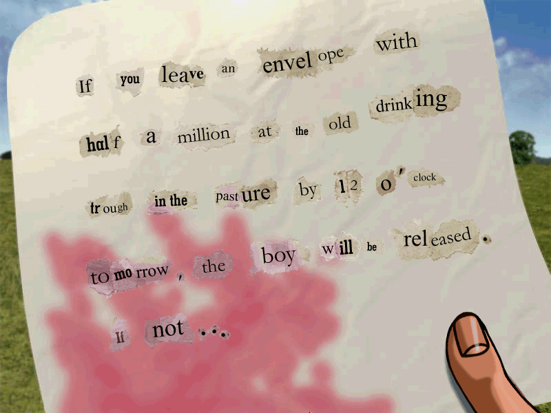 The Famous Five: Kidnapped! (Windows) screenshot: The ransom note
