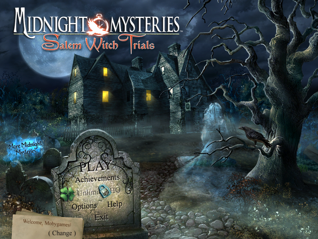 Midnight Mysteries: Salem Witch Trials (Windows) screenshot: Main menu