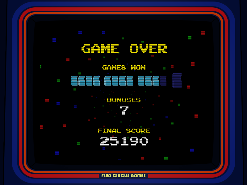 Totally Tiny Arcade (Windows) screenshot: Game over